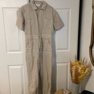 MATE the Label Linen Short Sleeve Jumpsuit